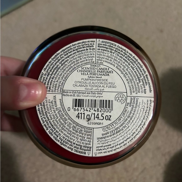 USED Bath and Body Works Pumpkin Fireside 3-Wick Candle - Picture 2 of 5